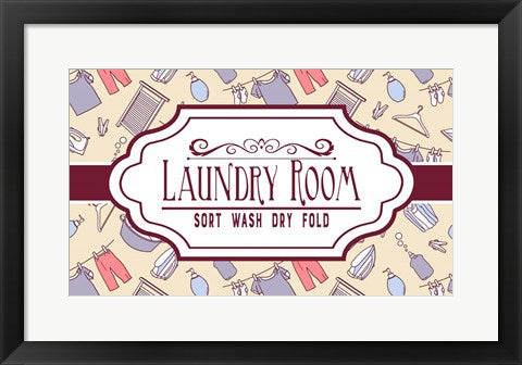 Laundry Room Sign Yellow Pattern by Color Me Happy