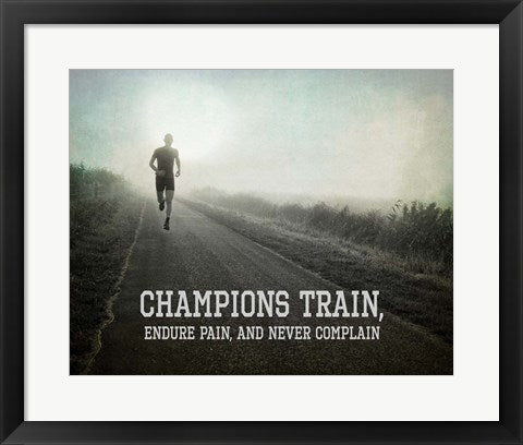 Champions Train Man Black and White by Sports Mania