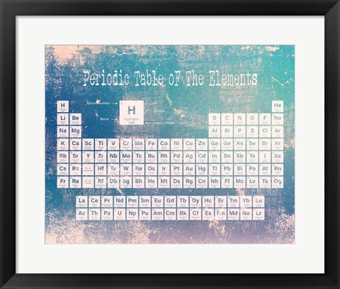 Periodic Table Blue Grunge Background by Color Me Happy