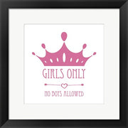 Girls Only Crown Pink on White by Color Me Happy