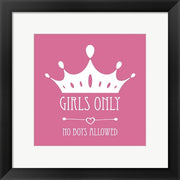 Girls Only Crown White on Pink by Color Me Happy