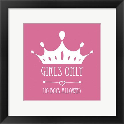 Girls Only Crown White on Pink by Color Me Happy