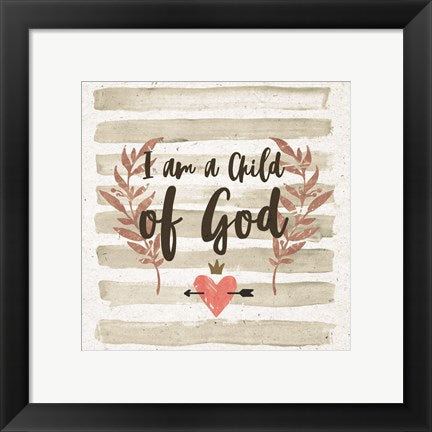 I am a Child of God Gray Stripes by Inspire Me