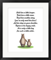 Hold Him A Little Longer Bear And Cub White by Color Me Happy