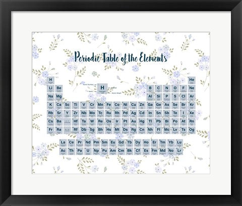 Periodic Table Of The Elements Blue Floral by Color Me Happy