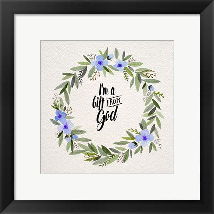 I'm A Gift From God Blue Flower Wreath by Inspire Me