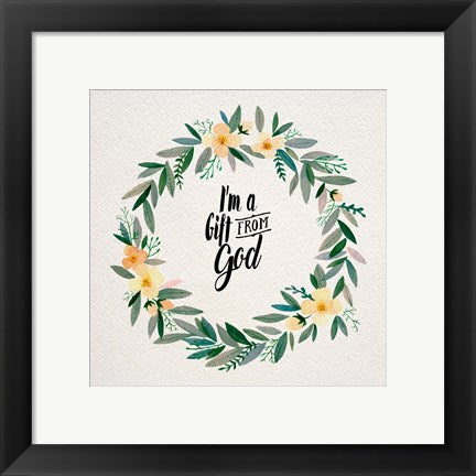 I'm A Gift From God Yellow Flower Wreath by Inspire Me