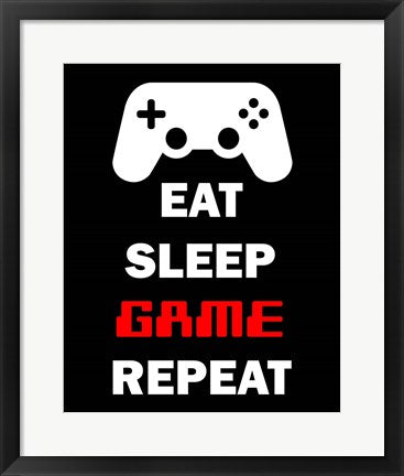 Eat Sleep Game Repeat  - Black by Color Me Happy