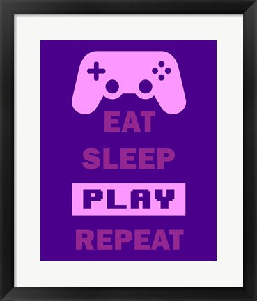 Eat Sleep Game Repeat  - Purple by Color Me Happy