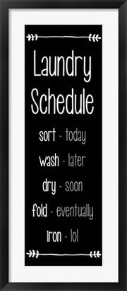 Laundry Schedule  - Black by Color Me Happy