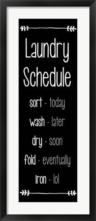 Laundry Schedule  - Black by Color Me Happy