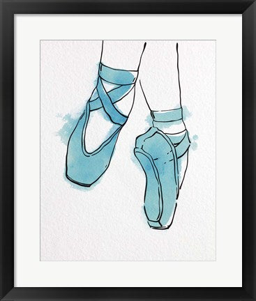 Ballet Shoes En Pointe Blue Watercolor Part II by Color Me Happy