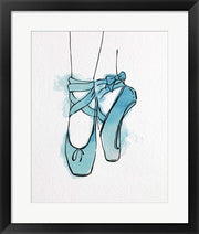 Ballet Shoes En Pointe Blue Watercolor Part III by Color Me Happy