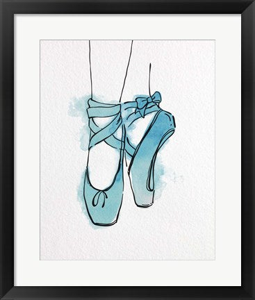 Ballet Shoes En Pointe Blue Watercolor Part III by Color Me Happy