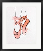 Ballet Shoes En Pointe Orange Watercolor Part III by Color Me Happy