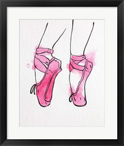 Ballet Shoes En Pointe Pink Watercolor Part I by Color Me Happy