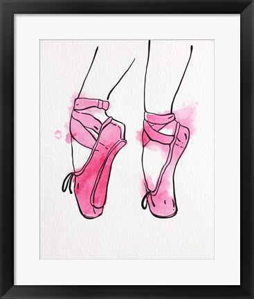 Ballet Shoes En Pointe Pink Watercolor Part I by Color Me Happy