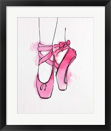 Ballet Shoes En Pointe Pink Watercolor Part III by Color Me Happy