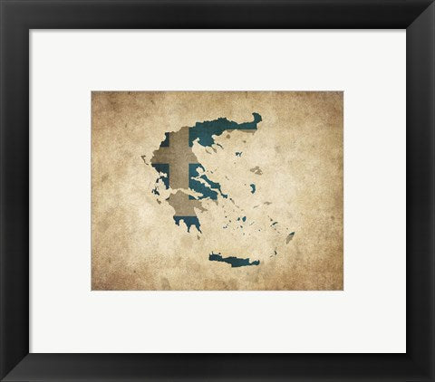Map with Flag Overlay Greece by Color Me Happy