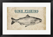 Gone Fishing Salmon Black and White by Color Me Happy