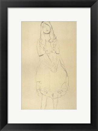 Girl Standing with Hands Clasped by Gustav Klimt