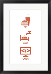 Eat Sleep Code - Orange Icons by Color Me Happy