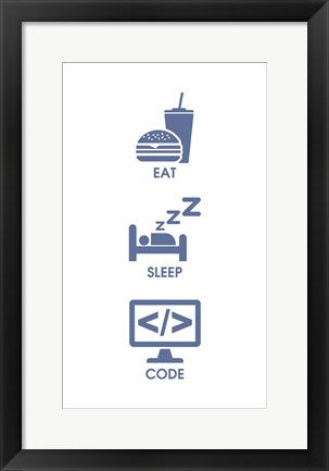 Eat Sleep Code - Blue Icons by Color Me Happy