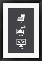 Eat Sleep Code - White Icons by Color Me Happy