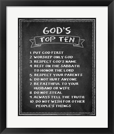 God's Top Ten Chalkboard by Inspire Me
