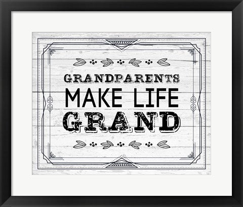 Grandparents Make Life Grand - Painted Wood Background by Color Me Happy