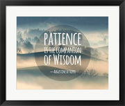 Patience Is The Companion Of Wisdom - Foggy Hills by Quote Master