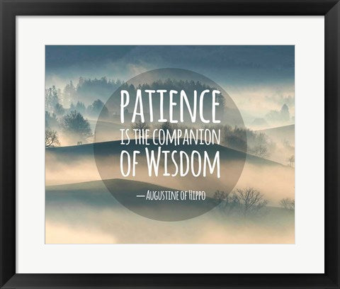 Patience Is The Companion Of Wisdom - Foggy Hills by Quote Master