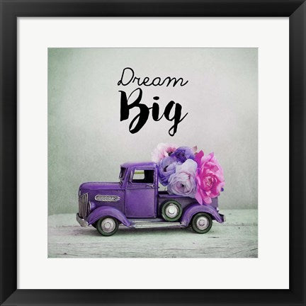 Dream Big - Purple Truck and Flowers by Color Me Happy