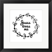 Jesus Loves Me - Wreath Doodle White by Inspire Me