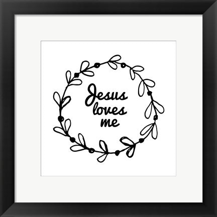 Jesus Loves Me - Wreath Doodle White by Inspire Me