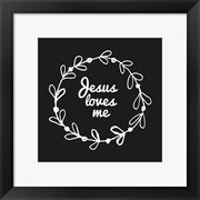 Jesus Loves Me - Wreath Doodle Black by Inspire Me