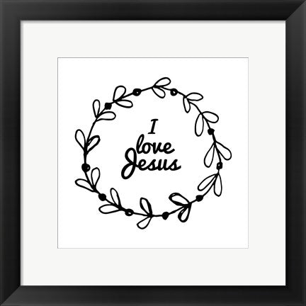 I Love Jesus - Wreath Doodle White by Inspire Me