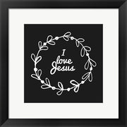 I Love Jesus - Wreath Doodle Black by Inspire Me