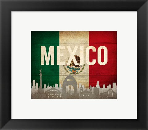Mexico City, Mexico - Flags and Skyline by Take Me Away