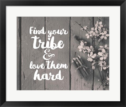 Find Your Tribe - Flowers and Pencils Grayscale by Color Me Happy