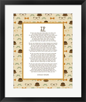 If by Rudyard Kipling - Retro Orange by Quote Master