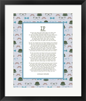 If by Rudyard Kipling - Retro Blue by Quote Master