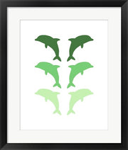 Leaping Dolphins - Green by Color Me Happy