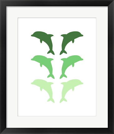 Leaping Dolphins - Green by Color Me Happy