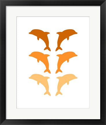 Leaping Dolphins - Orange by Color Me Happy