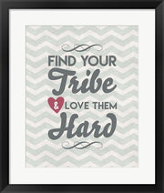 Find Your Tribe - Blue Chevron Pattern by Color Me Happy