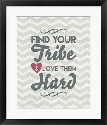 Find Your Tribe - Blue Chevron Pattern by Color Me Happy
