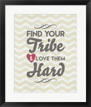 Find Your Tribe - Beige Chevron Pattern by Color Me Happy