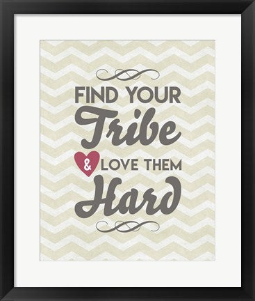 Find Your Tribe - Beige Chevron Pattern by Color Me Happy