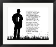 If by Rudyard Kipling - Man Silhouette White by Quote Master